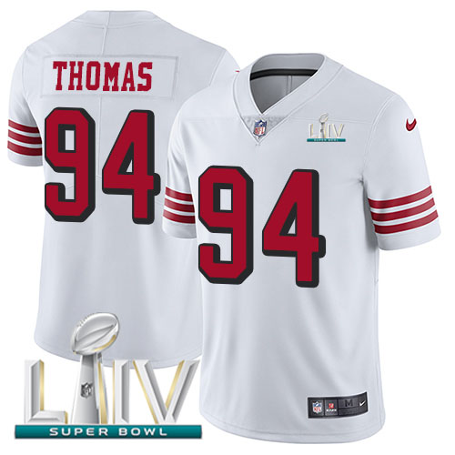 San Francisco 49ers Nike 94 Solomon Thomas White Super Bowl LIV 2020 Rush Men Stitched NFL Vapor Untouchable Limited Jersey